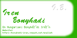 iren bonyhadi business card